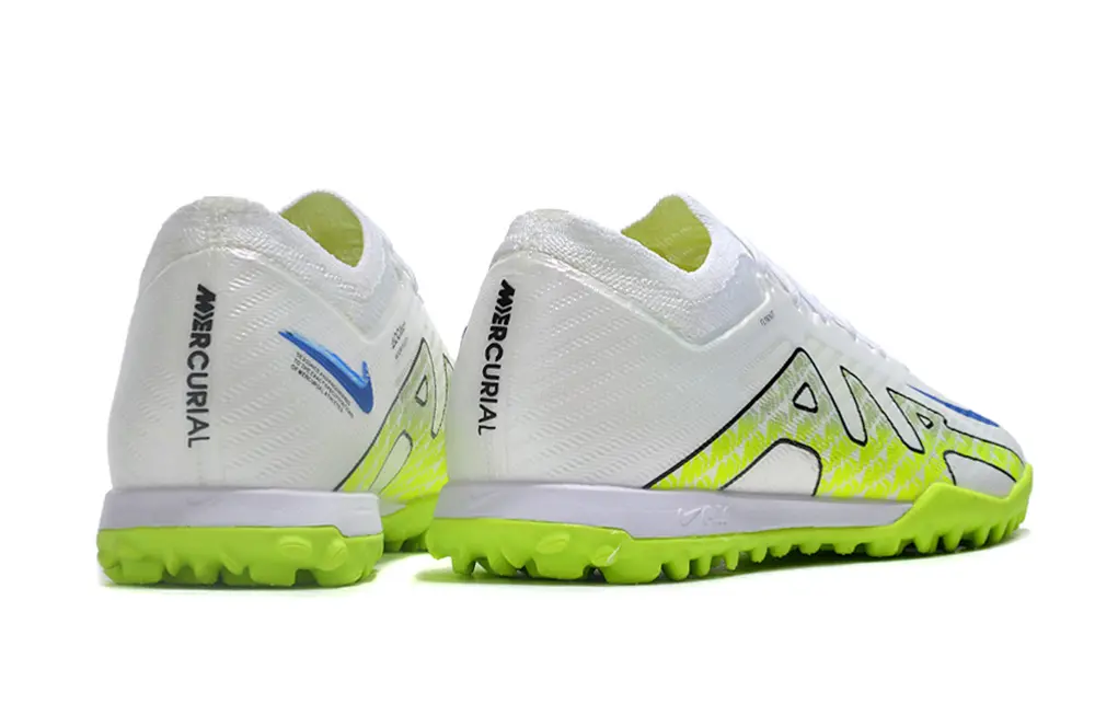 Nike Air Zoom Mercurial Vapor 15 Elite TF - White/Neon Green/Electric Blue
