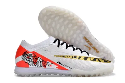 Nike Air Zoom Mercurial Vapor 15 Elite TF - White/Bright Orange/Black And Gold