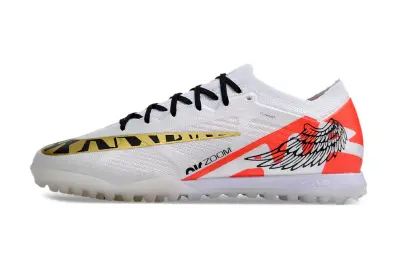 Nike Air Zoom Mercurial Vapor 15 Elite TF - White/Bright Orange/Black And Gold
