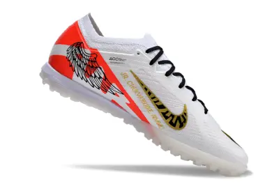 Nike Air Zoom Mercurial Vapor 15 Elite TF - White/Bright Orange/Black And Gold