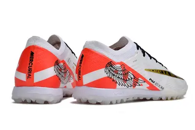 Nike Air Zoom Mercurial Vapor 15 Elite TF - White/Bright Orange/Black And Gold