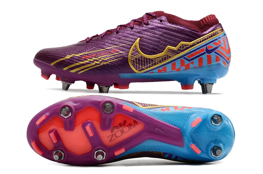 Nike Air Zoom Mercurial Vapor 15 Elite SG - Purple/Electric Blue/Crimson Red