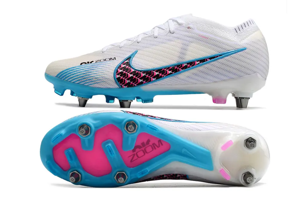 Nike Air Zoom Mercurial Vapor 15 Elite SG - White/Cool Blue/Fuchsia Burst