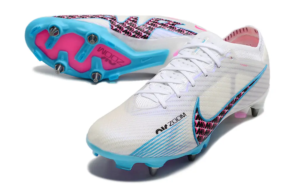 Nike Air Zoom Mercurial Vapor 15 Elite SG - White/Cool Blue/Fuchsia Burst
