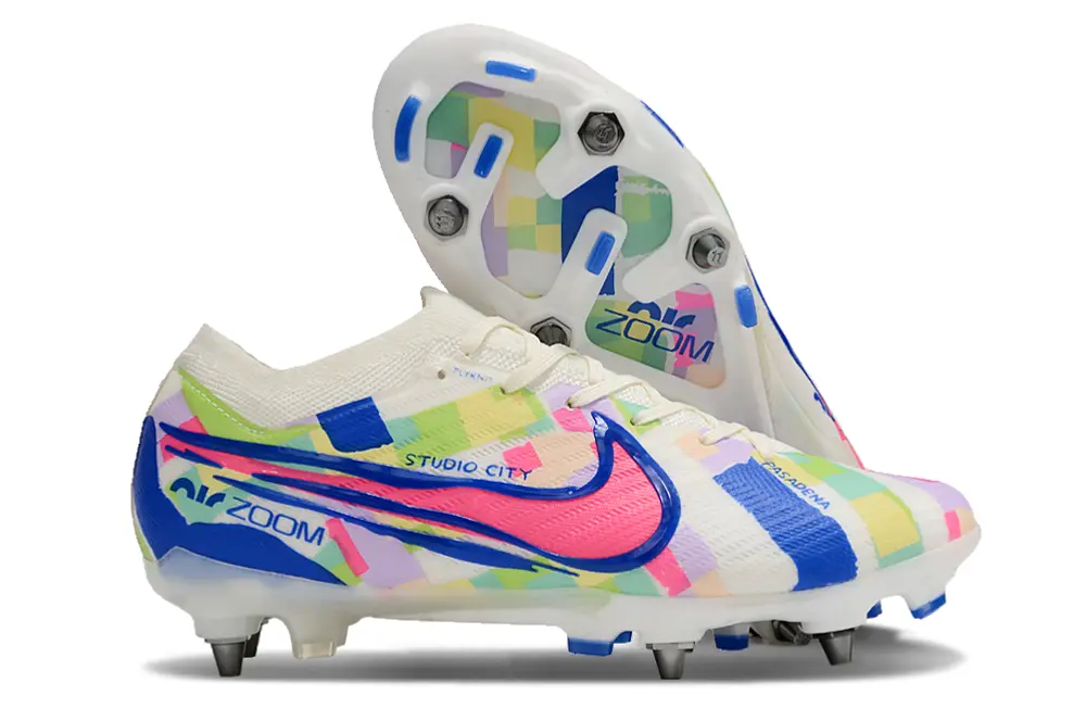 Nike Air Zoom Mercurial Vapor 15 Elite SG - White/Electric Blue/Neon Pink