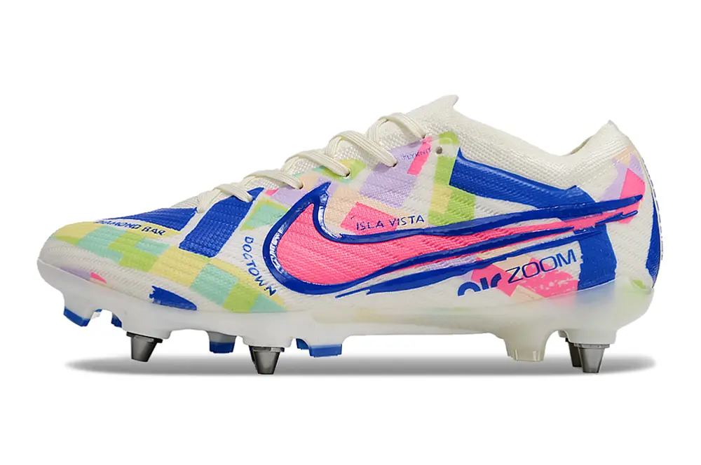 Nike Air Zoom Mercurial Vapor 15 Elite SG - White/Electric Blue/Neon Pink