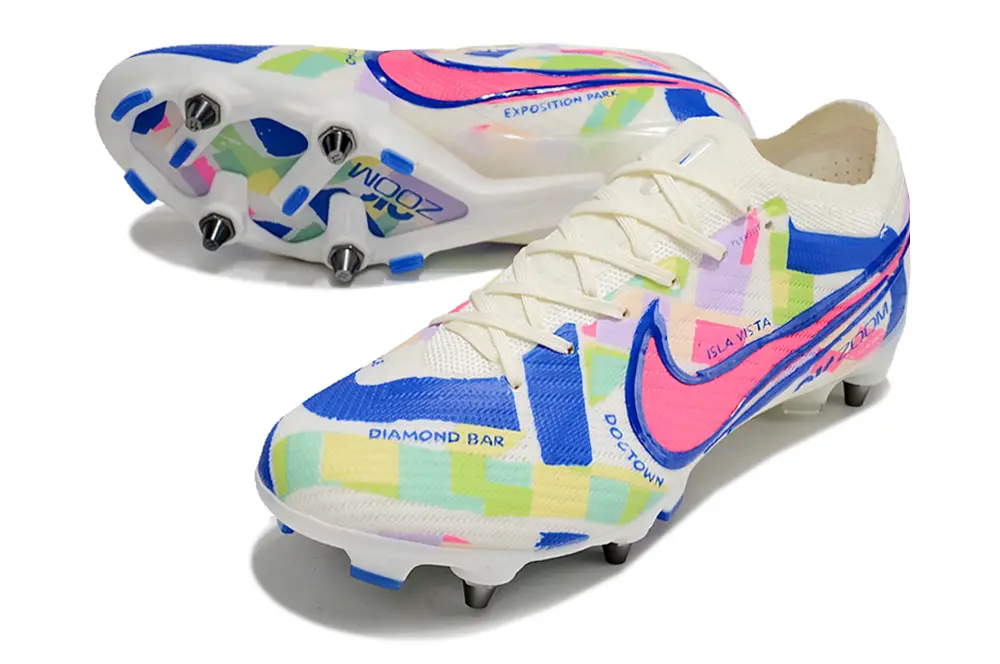Nike Air Zoom Mercurial Vapor 15 Elite SG - White/Electric Blue/Neon Pink