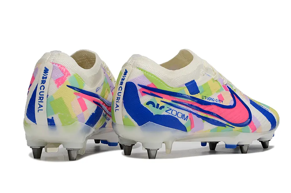 Nike Air Zoom Mercurial Vapor 15 Elite SG - White/Electric Blue/Neon Pink