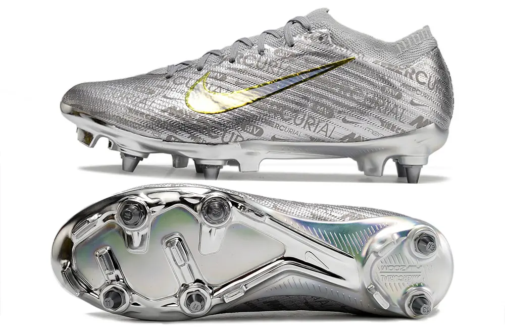 Nike Air Zoom Mercurial Vapor 15 Elite SG - Silver/Shimmering Silver/Gold Accent