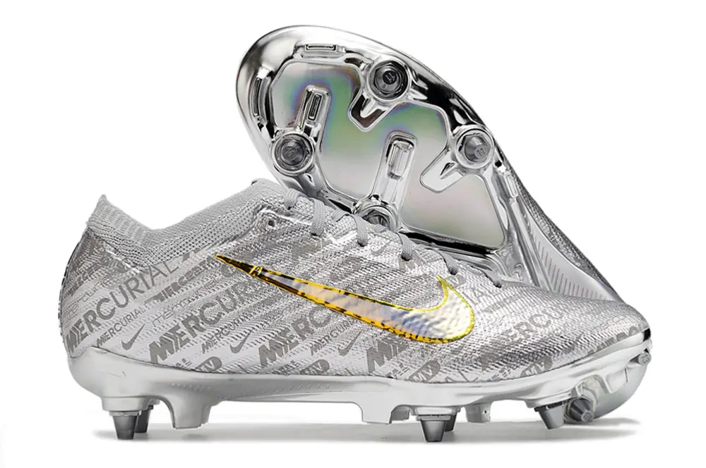 Nike Air Zoom Mercurial Vapor 15 Elite SG - Silver/Shimmering Silver/Gold Accent