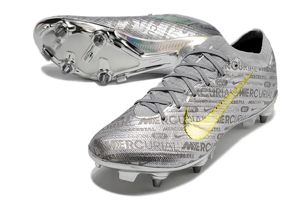 Nike Air Zoom Mercurial Vapor 15 Elite SG - Silver/Shimmering Silver/Gold Accent