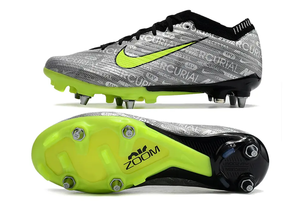 Nike Air Zoom Mercurial Vapor 15 Elite SG - Gray/Vivid Lime/Jet Black