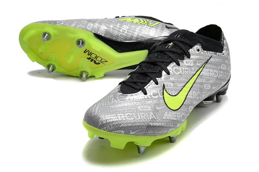 Nike Air Zoom Mercurial Vapor 15 Elite SG - Gray/Vivid Lime/Jet Black