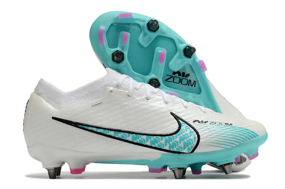 Nike Air Zoom Mercurial Vapor 15 Elite SG - White/Aqua Blue/Pink Accent