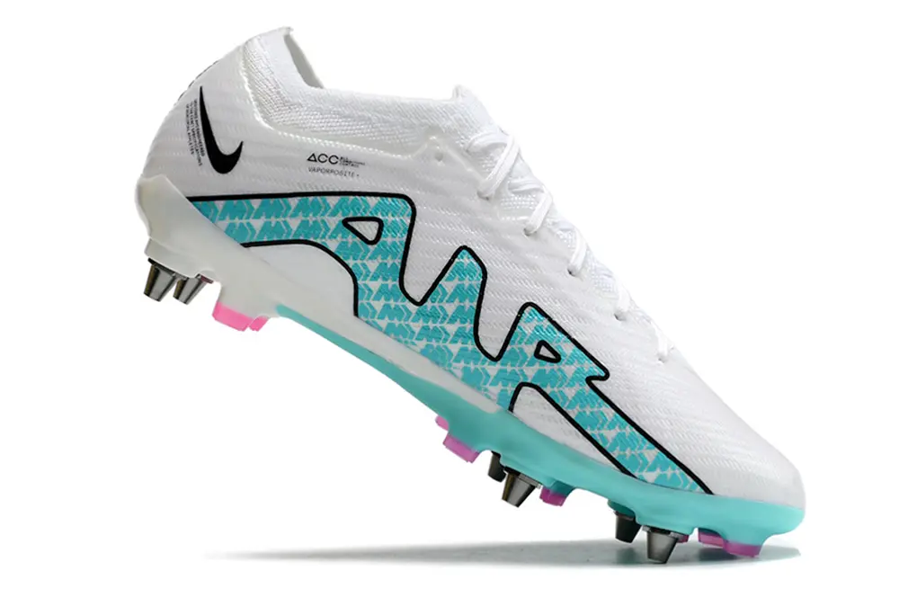 Nike Air Zoom Mercurial Vapor 15 Elite SG - White/Aqua Blue/Pink Accent