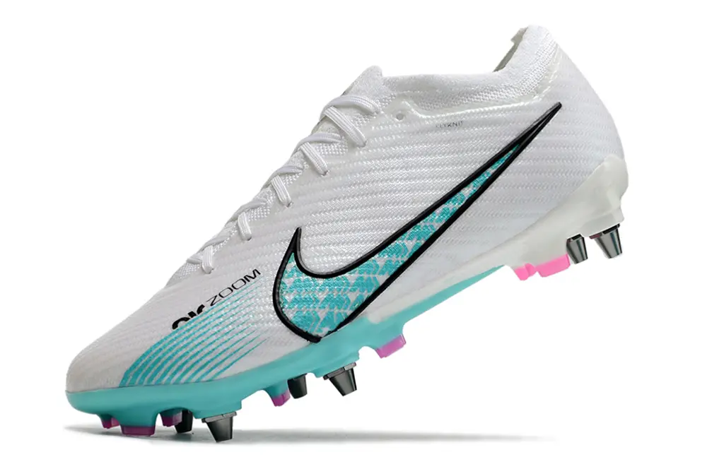Nike Air Zoom Mercurial Vapor 15 Elite SG - White/Aqua Blue/Pink Accent
