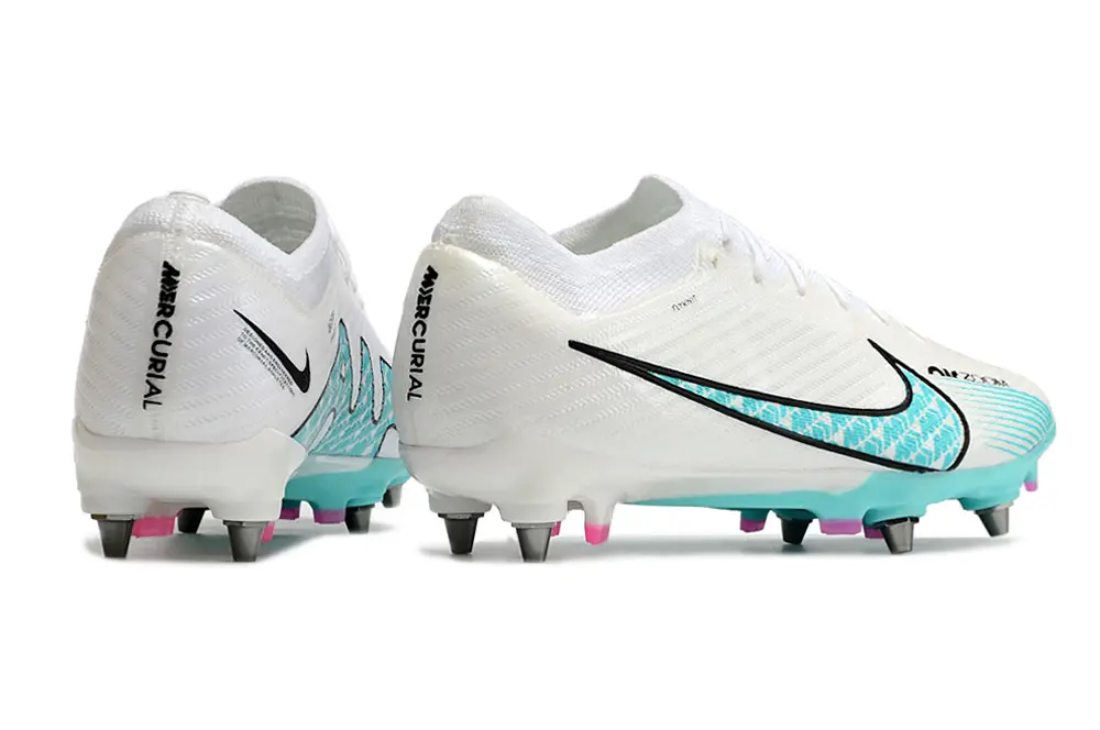 Nike Air Zoom Mercurial Vapor 15 Elite SG - White/Aqua Blue/Pink Accent