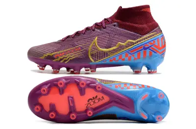 Mbappé x Nike Air Zoom Mercurial Superfly 9 Elite AG - Purple/Electric Blue/Funky Red