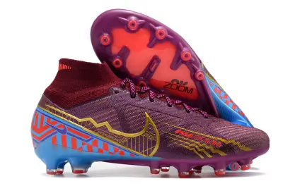 Mbappé x Nike Air Zoom Mercurial Superfly 9 Elite AG - Purple/Electric Blue/Funky Red