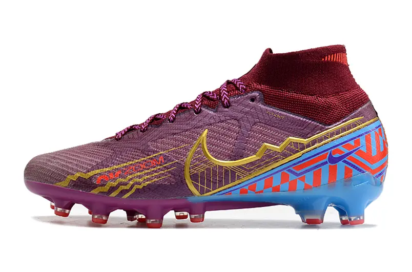 Mbappé x Nike Air Zoom Mercurial Superfly 9 Elite AG - Purple/Electric Blue/Funky Red