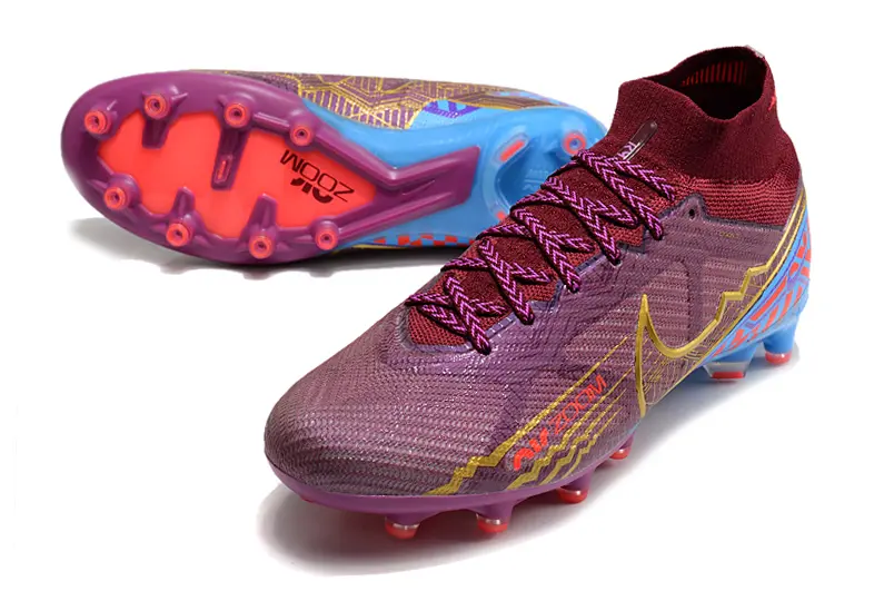 Mbappé x Nike Air Zoom Mercurial Superfly 9 Elite AG - Purple/Electric Blue/Funky Red