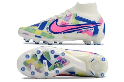 Nike Air Zoom Mercurial Superfly 9 Elite AG - White/Neon Pink/Blue