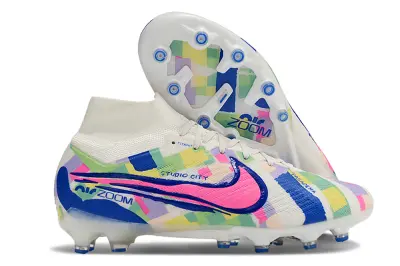 Nike Air Zoom Mercurial Superfly 9 Elite AG - White/Neon Pink/Blue