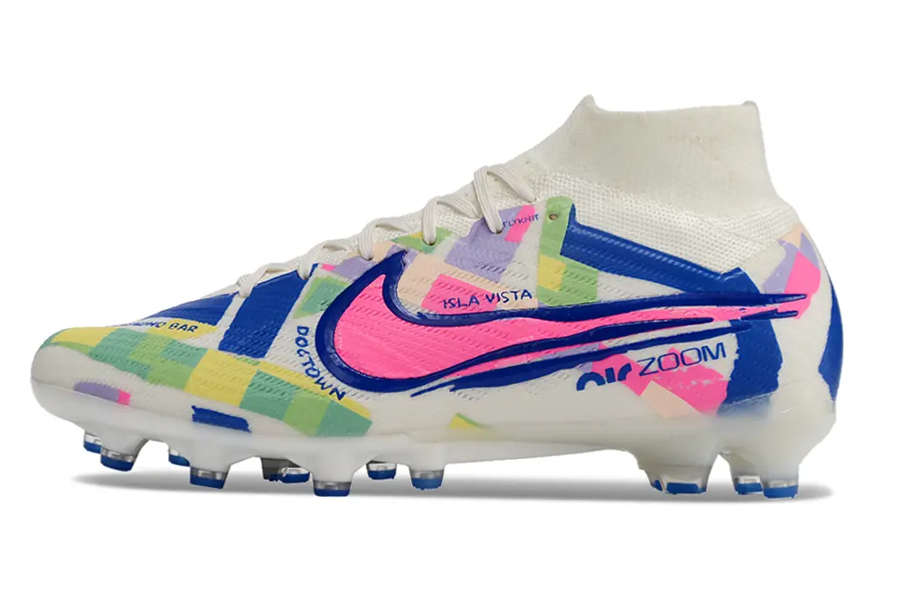 Nike Air Zoom Mercurial Superfly 9 Elite AG - White/Neon Pink/Blue