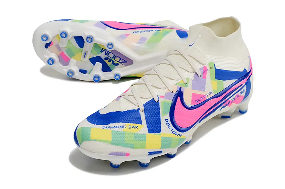 Nike Air Zoom Mercurial Superfly 9 Elite AG - White/Neon Pink/Blue