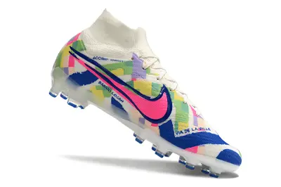 Nike Air Zoom Mercurial Superfly 9 Elite AG - White/Neon Pink/Blue