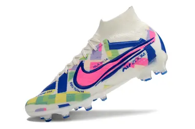Nike Air Zoom Mercurial Superfly 9 Elite AG - White/Neon Pink/Blue