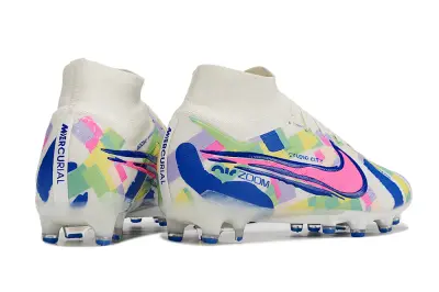 Nike Air Zoom Mercurial Superfly 9 Elite AG - White/Neon Pink/Blue