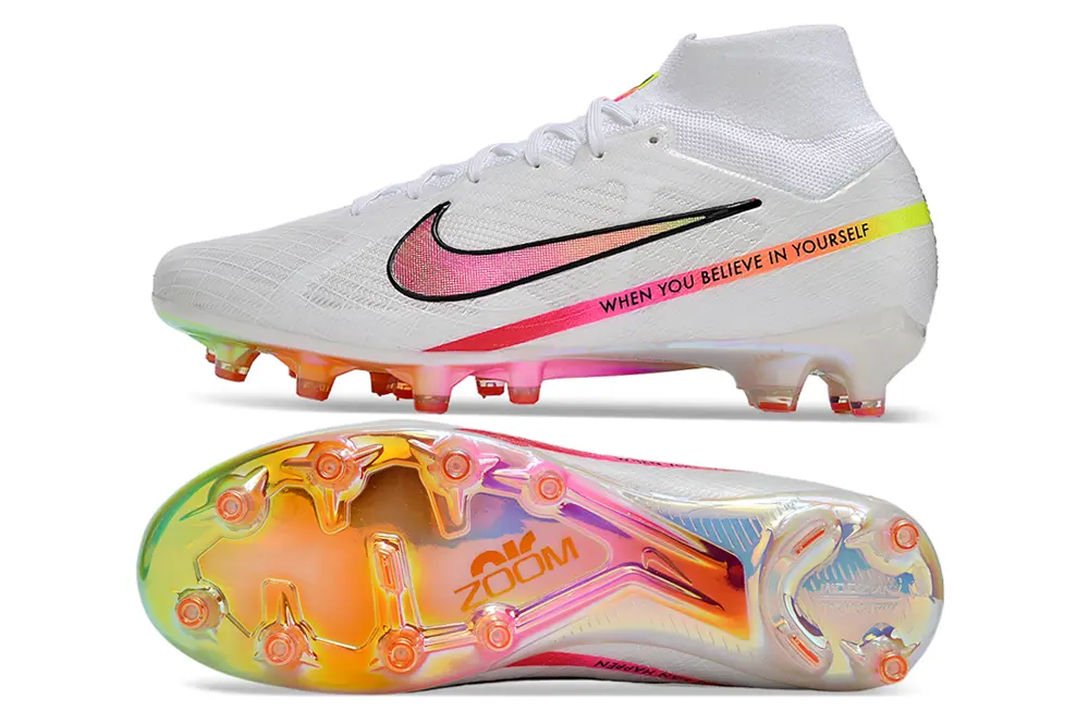 Nike Air Zoom Mercurial Superfly 9 Elite AG - White/Neon Pink/Neon Yellow