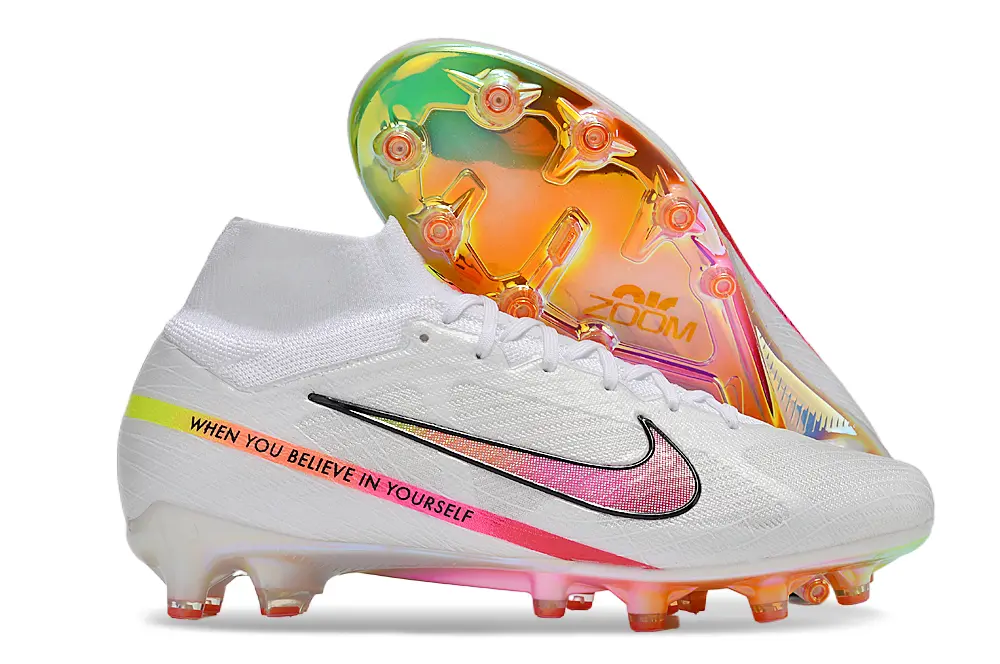 Nike Air Zoom Mercurial Superfly 9 Elite AG - White/Neon Pink/Neon Yellow