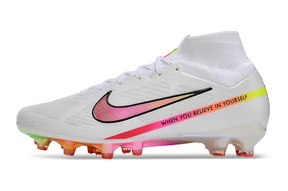 Nike Air Zoom Mercurial Superfly 9 Elite AG - White/Neon Pink/Neon Yellow