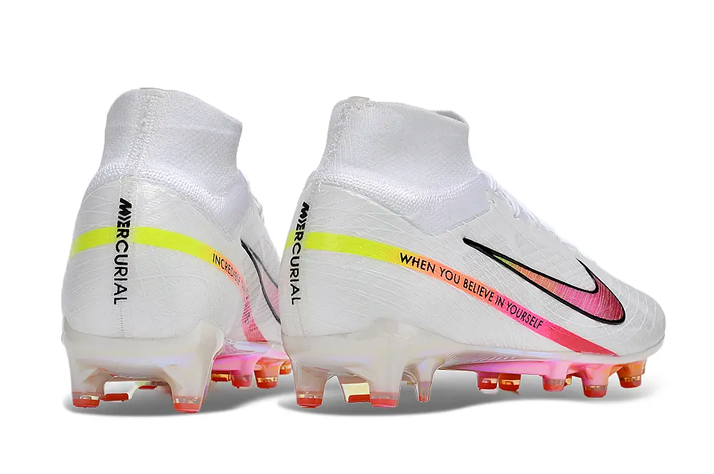 Nike Air Zoom Mercurial Superfly 9 Elite AG - White/Neon Pink/Neon Yellow
