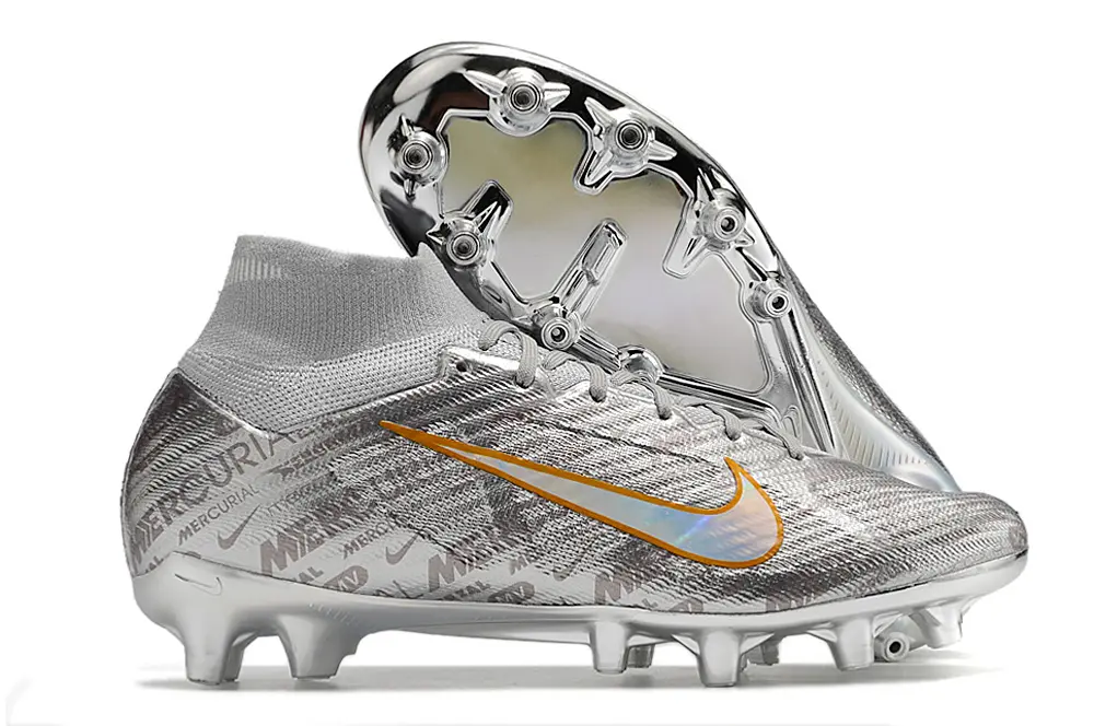 Nike Air Zoom Mercurial Superfly 9 Elite AG - Silver/Metallic Grey/Golden Orange