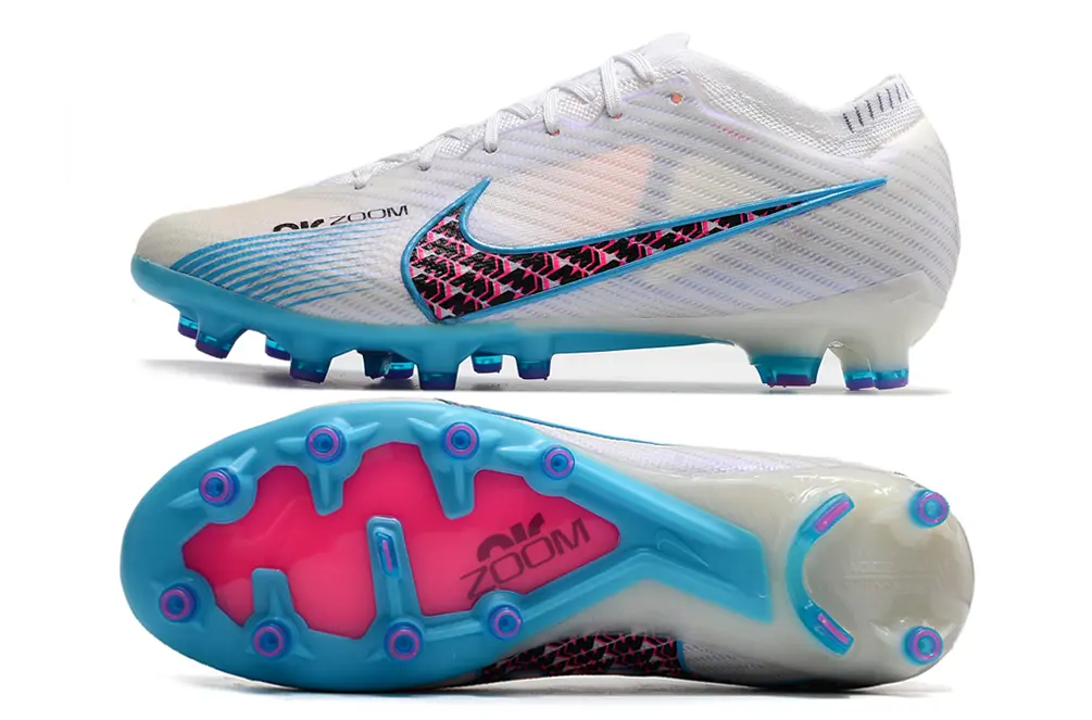 Nike Air Zoom Mercurial Vapor 15 Elite AG - White/Aqua Blue/Fuchsia Pink