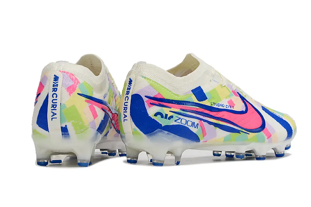 Nike Air Zoom Mercurial Vapor 15 Elite AG - White/Neon Blue/Soft Pink