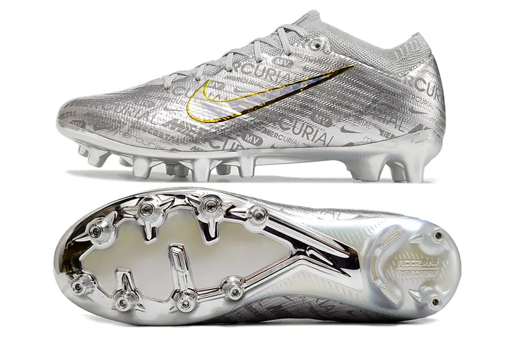 Nike Air Zoom Mercurial Vapor 15 Elite AG - Silver/Metallic Silver/Gold Accent