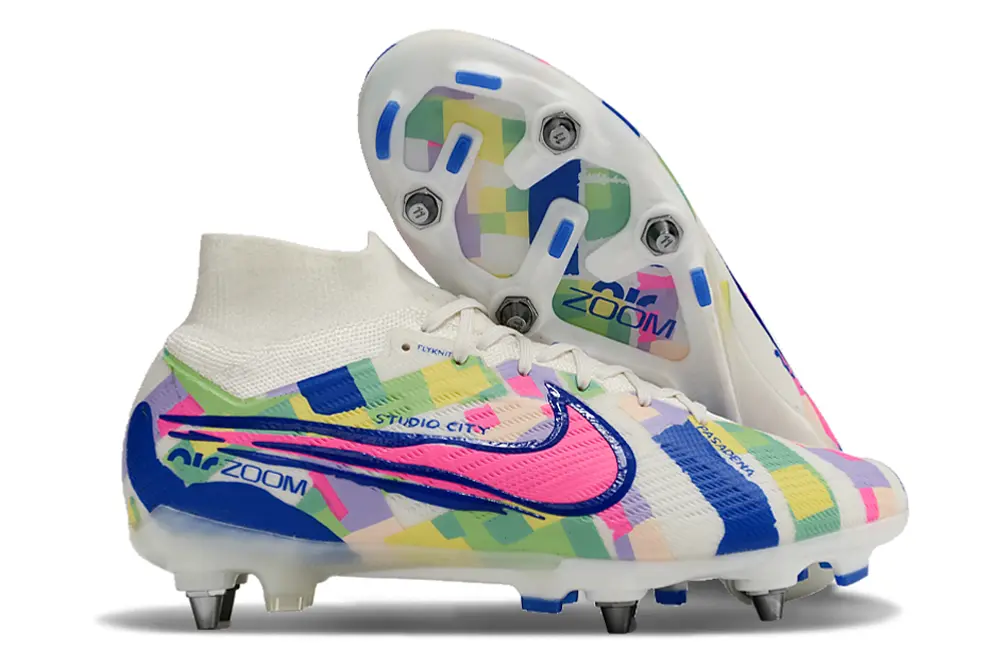 Nike Air Zoom Mercurial Superfly 9 Elite SG - White/Electric Pink/Deep Blue