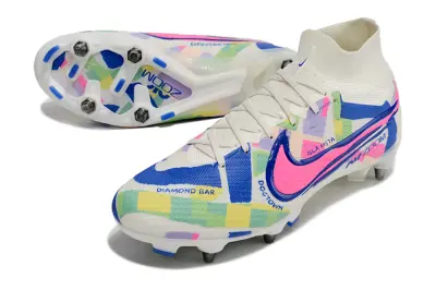 Nike Air Zoom Mercurial Superfly 9 Elite SG - White/Electric Pink/Deep Blue