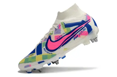 Nike Air Zoom Mercurial Superfly 9 Elite SG - White/Electric Pink/Deep Blue