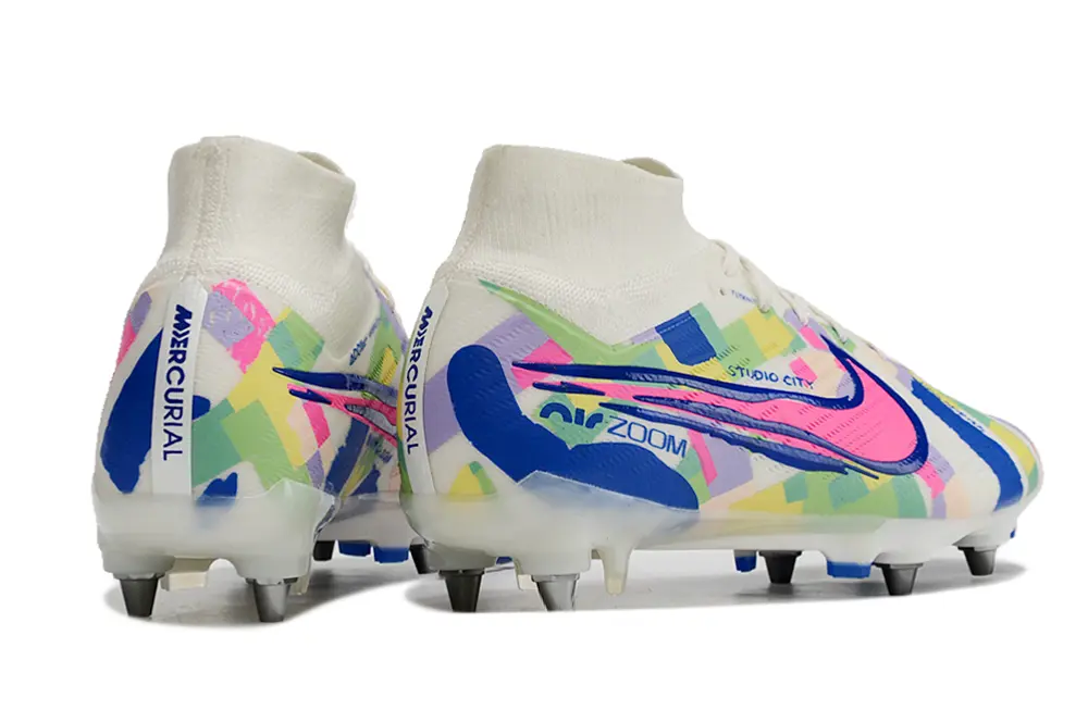Nike Air Zoom Mercurial Superfly 9 Elite SG - White/Electric Pink/Deep Blue