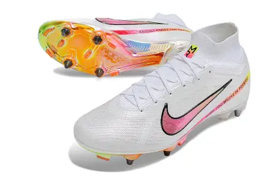 Nike Air Zoom Mercurial Superfly 9 Elite SG - White/Neon Pink/Metallic Rainbow