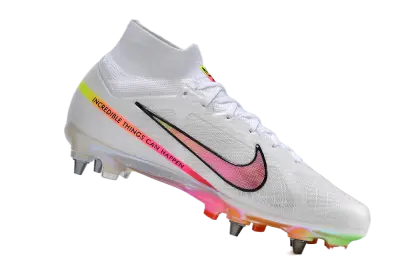 Nike Air Zoom Mercurial Superfly 9 Elite SG - White/Neon Pink/Metallic Rainbow