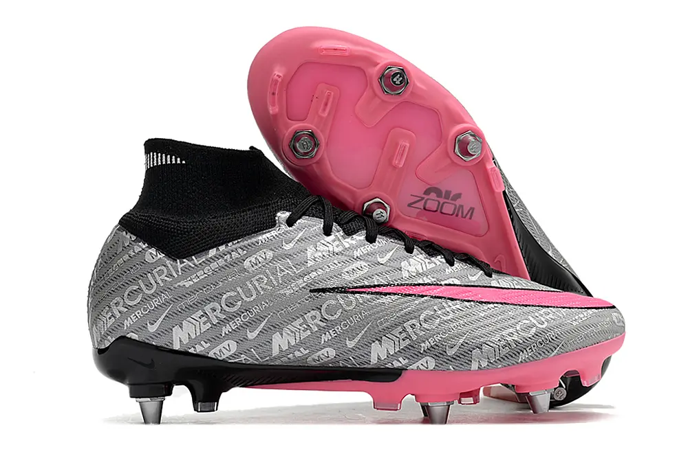 Nike Air Zoom Mercurial Superfly 9 Elite SG - Gray/Pink/Black