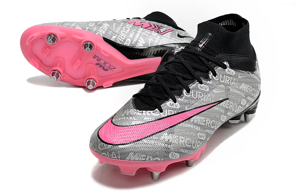 Nike Air Zoom Mercurial Superfly 9 Elite SG - Gray/Pink/Black