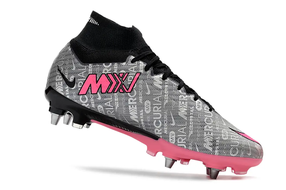 Nike Air Zoom Mercurial Superfly 9 Elite SG - Gray/Pink/Black