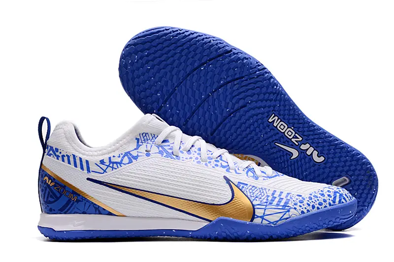 Nike Air Zoom Mercurial Vapor 15 Pro IC - White/Electric Blue/Gold Accent